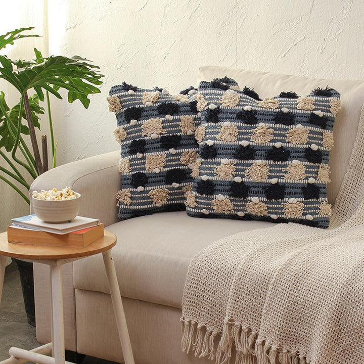 Cushion Cover Sets - ResheCushion Cover (Blue) - Set Of Two