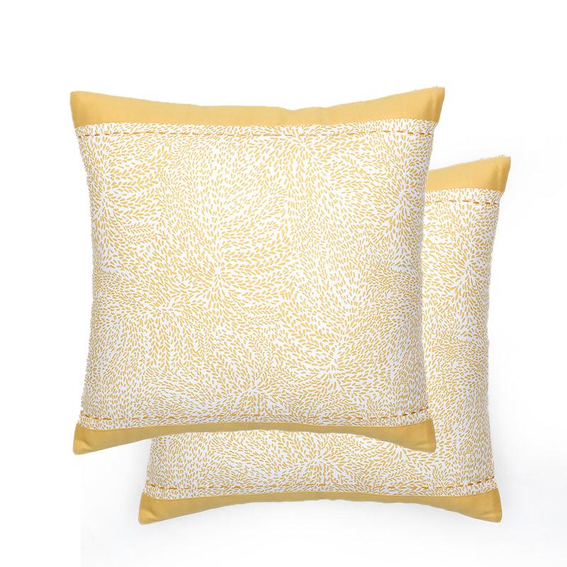 Buy Sarisa Cushion Cover (Yellow) - Set Of Two Cushion Cover Sets from Vaaree