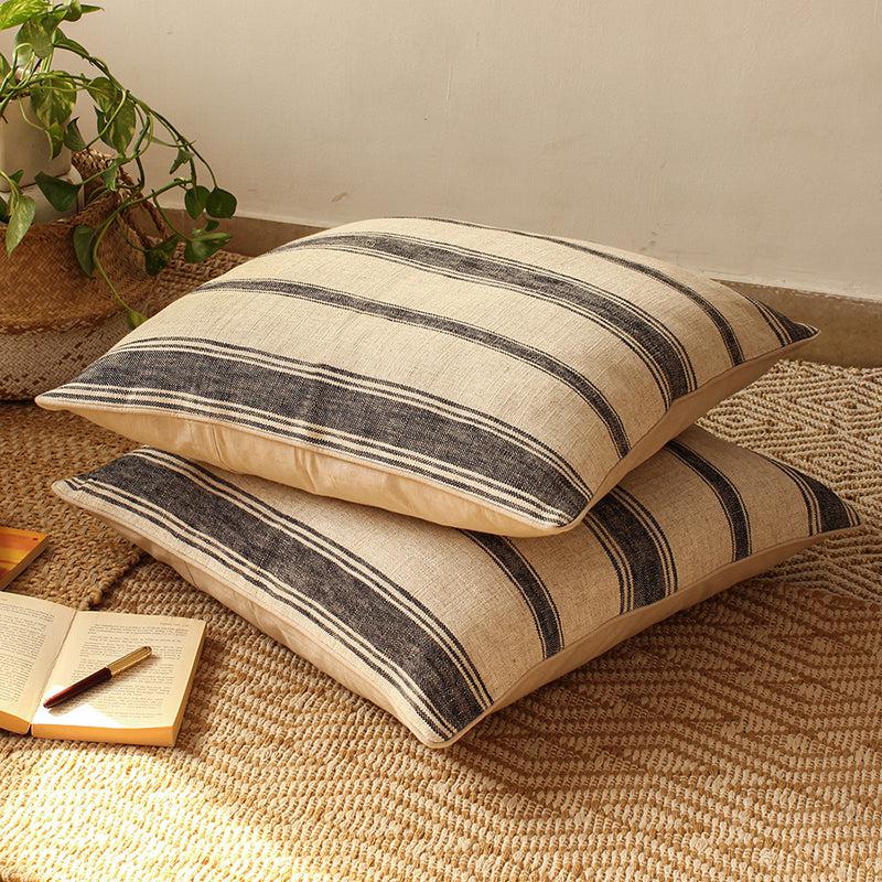 Buy Satpura Cushion Cover (Black & Natural) - Set Of Two Cushion Cover Sets from Vaaree