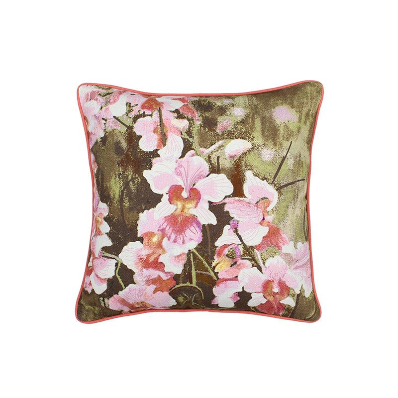 Buy The Hybrid Orchid Cushion Cover (Pink) - Set Of Two Cushion Cover Sets from Vaaree