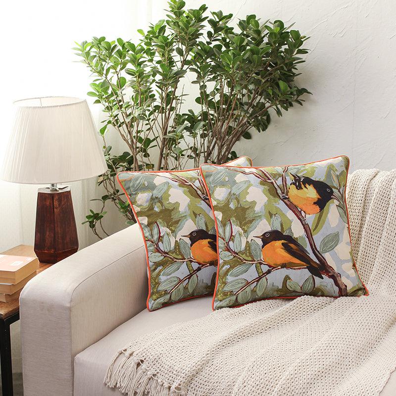 Buy The Native Oriole Cushion Cover - Set Of Two Cushion Cover Sets from Vaaree