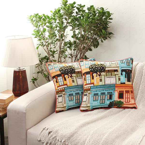 The Shophouses Cushion Cover - Set Of Two