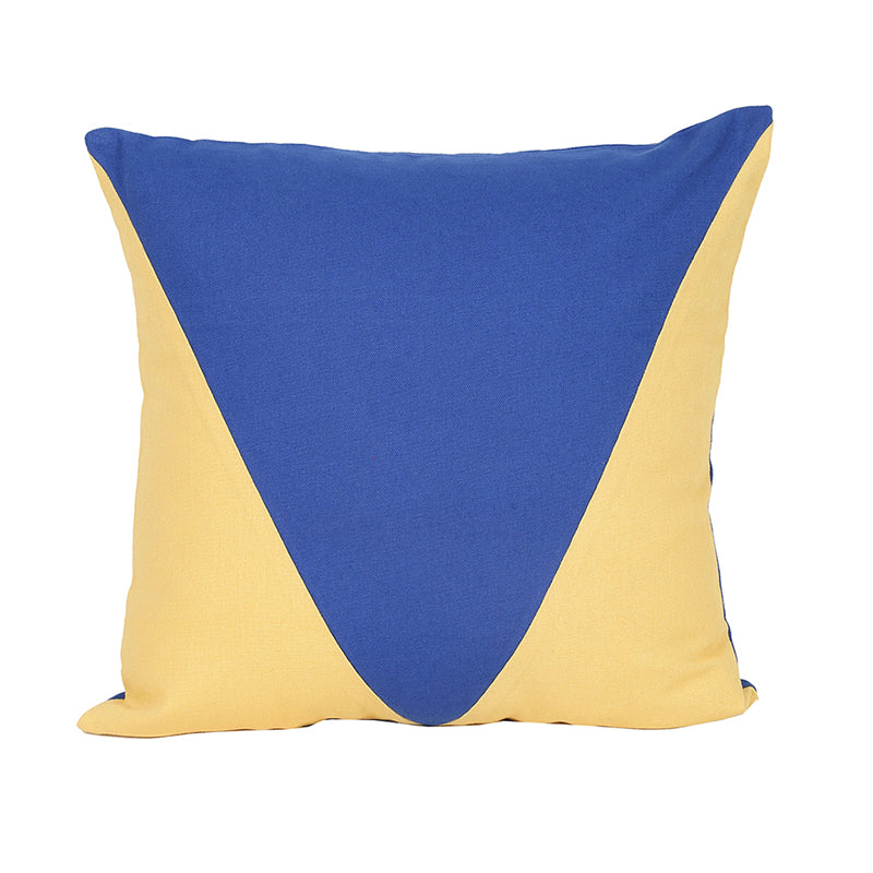 Buy The Acute Triangles Cushion Cover (Blue & Beige) - Set Of Three Cushion Cover Sets from Vaaree