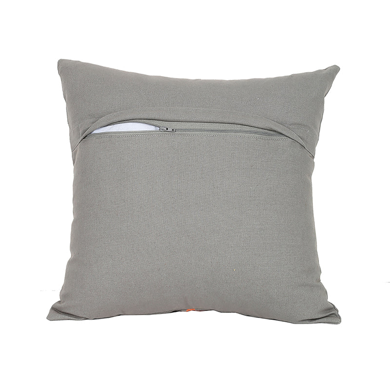 Buy The Acute Triangles Cushion Cover (Orange & Grey) - Set Of Three Cushion Cover Sets from Vaaree