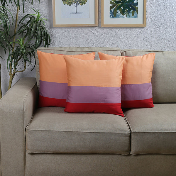 The Block Stripe Cushion Cover (Orange) - Set Of Three