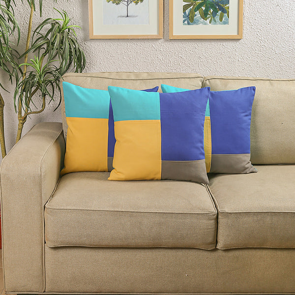 The Jumbled Brick Cushion Cover (Multicolor) - Set Of Three