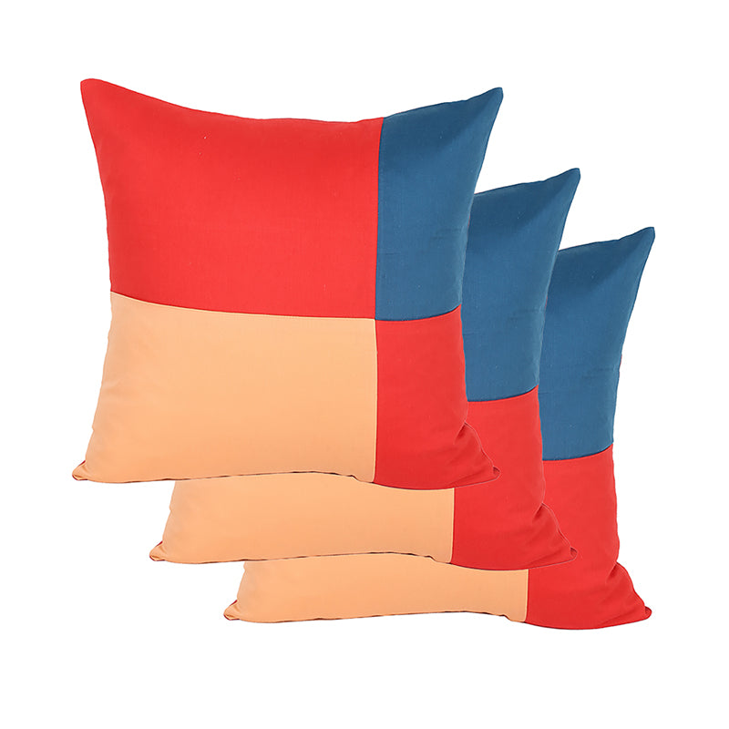 Buy The Jumbled Rectangles Cushion Cover (Multicolor) - Set Of Three Cushion Cover Sets from Vaaree