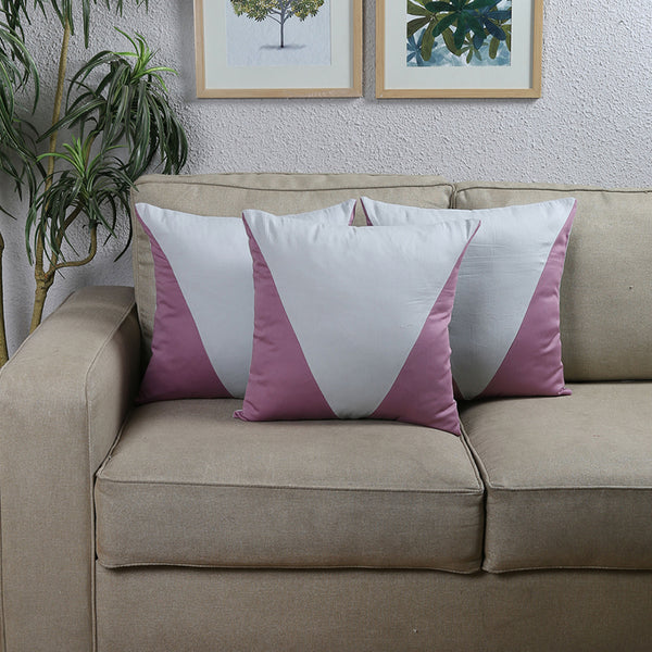 The Sharp Arrow Cushion Cover (Grey & Purple) - Set Of Three