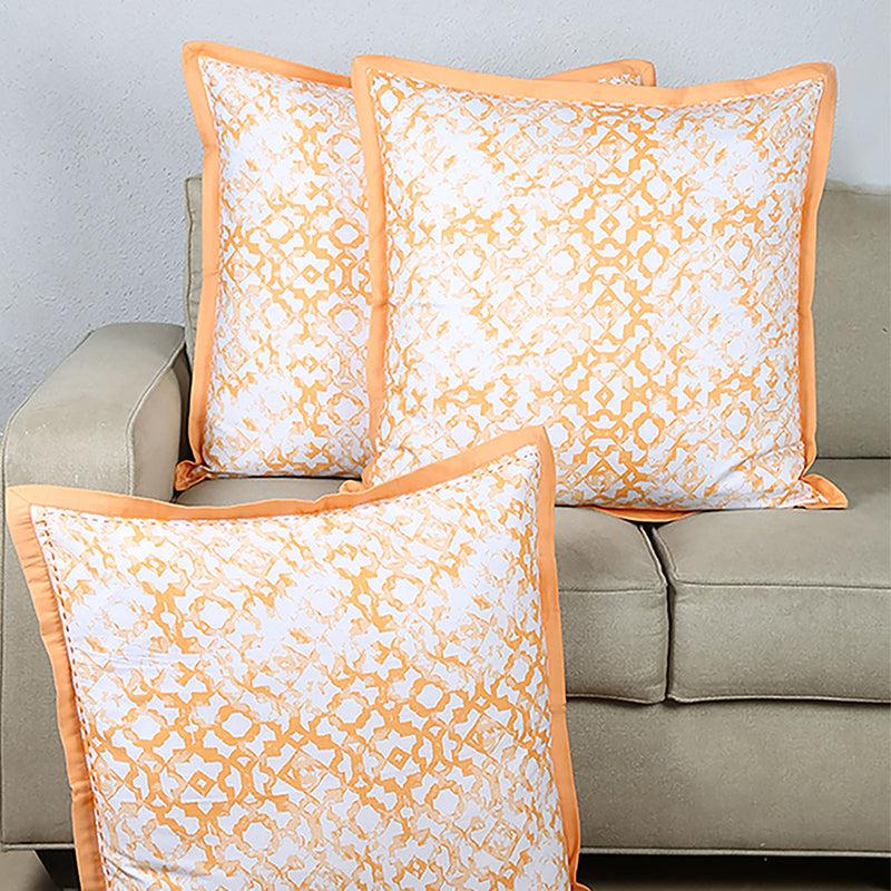 Buy Jaali Cushion Cover (Orange) - Set Of Three Cushion Cover Sets from Vaaree