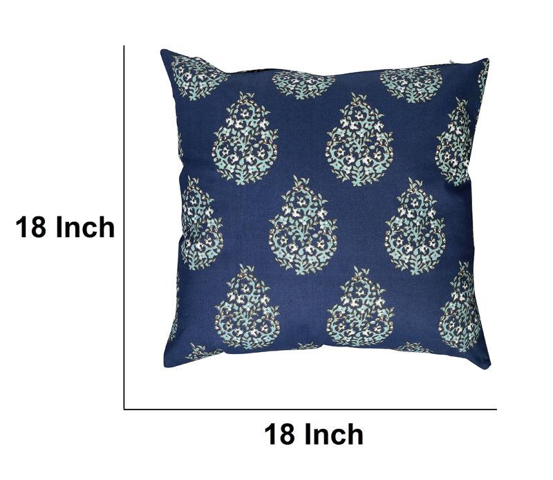 Buy Mridulaa Printed Cushion Cover (Blue) - Set Of Five Cushion Covers from Vaaree