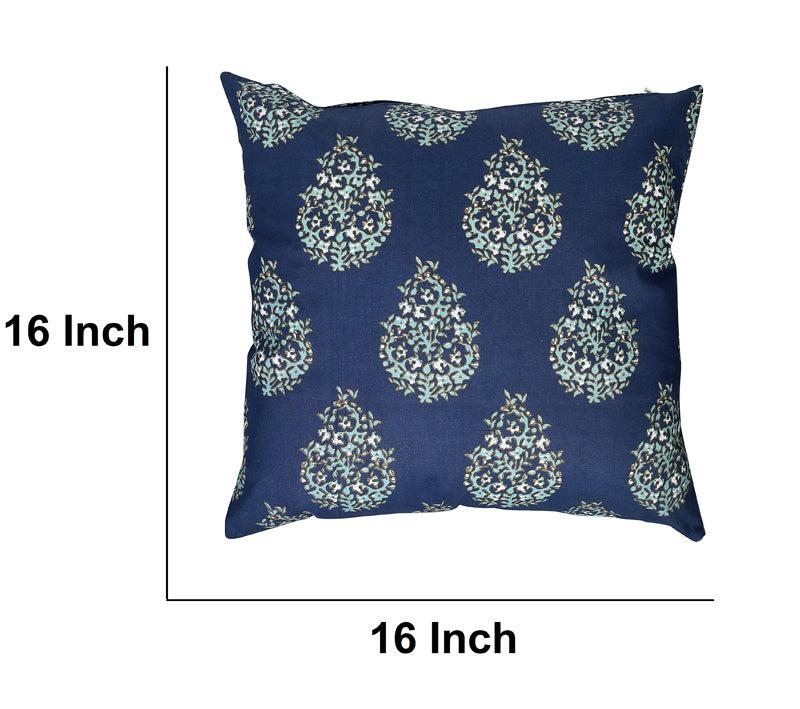 Buy Mridulaa Printed Cushion Cover (Blue) - Set Of Two Cushion Covers from Vaaree