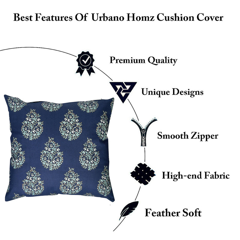 Buy Mridulaa Printed Cushion Cover (Blue) - Set Of Two Cushion Covers from Vaaree