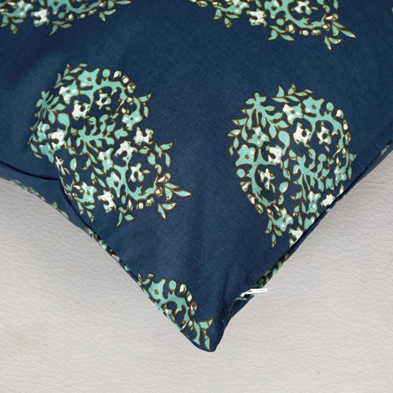 Buy Mridulaa Printed Cushion Cover (Blue) - Set Of Five Cushion Covers from Vaaree