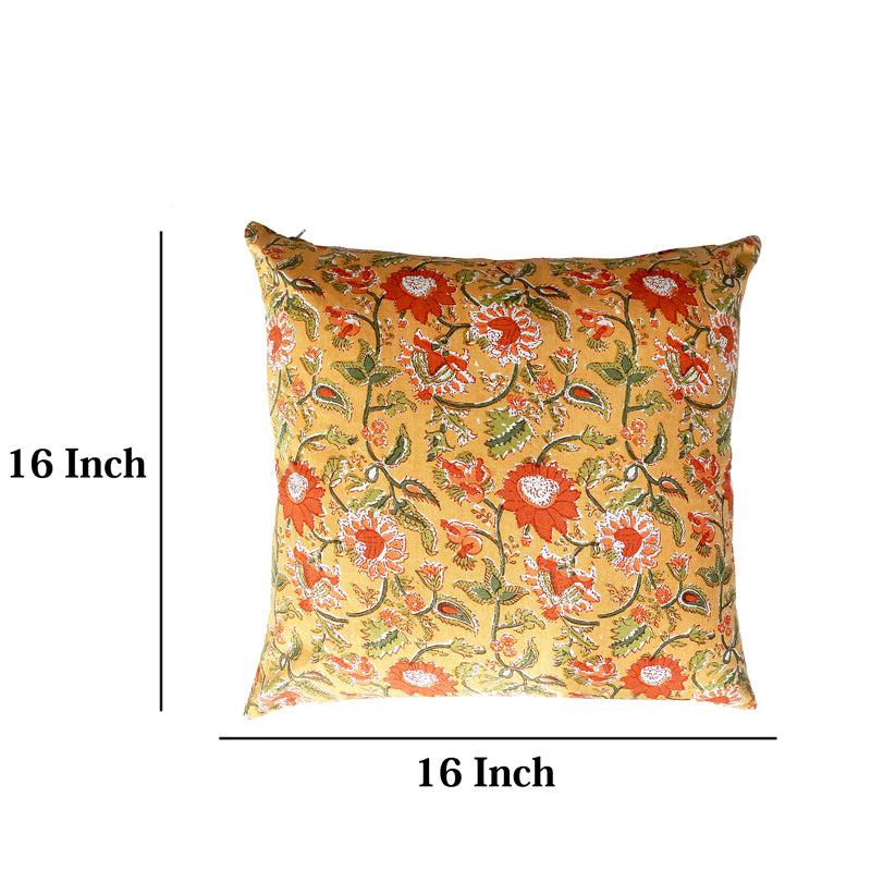 Buy Jahnvi Printed Cushion Cover (Yellow) - Set Of Two Cushion Covers from Vaaree