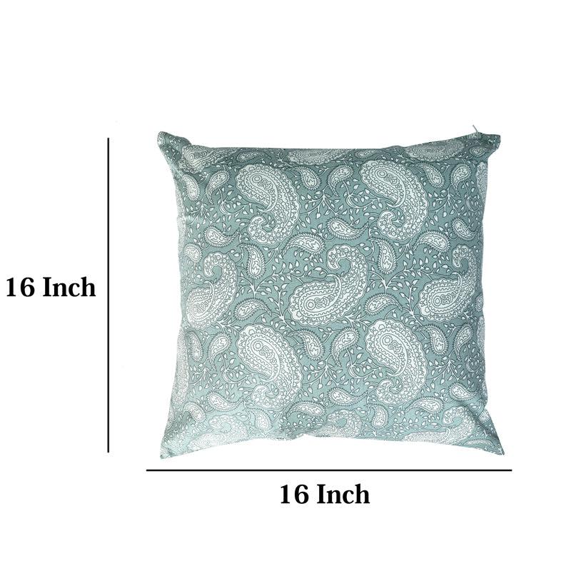 Buy Ruksaana Printed Cushion Cover (Teal) - Set Of Two Cushion Covers from Vaaree