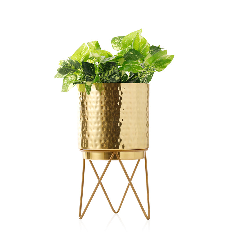 Buy Teodora Hammered Planter - Gold Pots & Planters from Vaaree