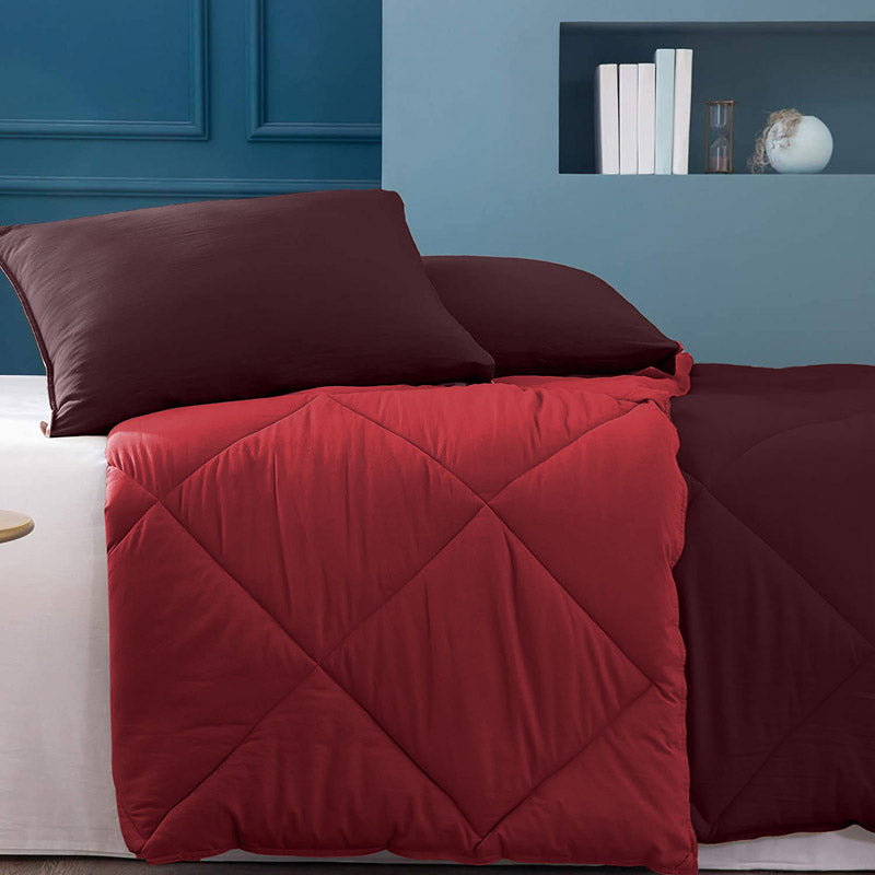 Buy Nihara Reversible Comforter - Maroon & Red Comforters & AC Quilts from Vaaree