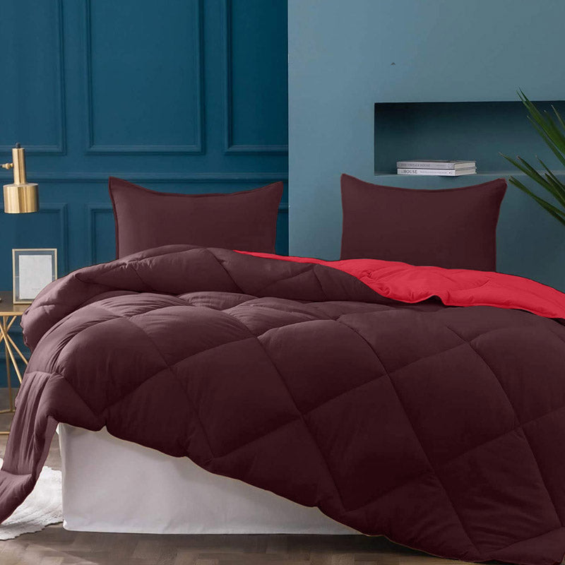 Buy Nihara Reversible Comforter - Maroon & Red Comforters & AC Quilts from Vaaree