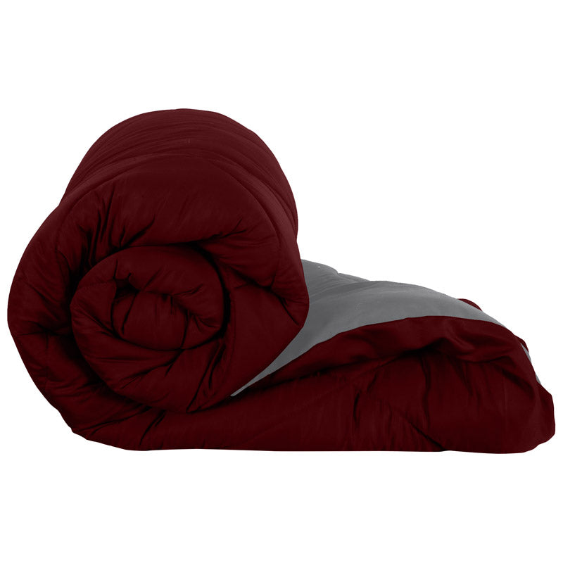 Buy Nihara Reversible Comforter - Maroon & Grey Comforters & AC Quilts from Vaaree