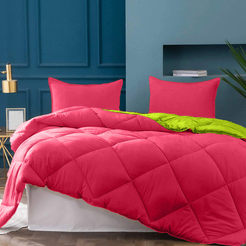 Buy Nihara Reversible Comforter - Green & Pink Comforters & AC Quilts from Vaaree