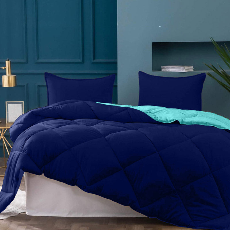 Buy Nihara Reversible Comforter - Dark Blue & Light Blue Comforters & AC Quilts from Vaaree