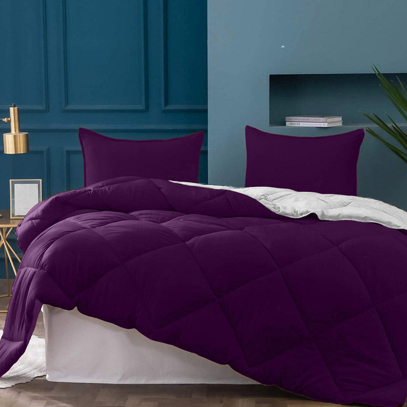 Buy Nihara Reversible Comforter - Violet & Ivory Comforters & AC Quilts from Vaaree