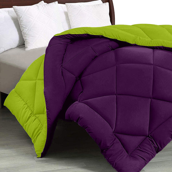 Buy Wide Checkered Comforter- Green & Purple Comforters & AC Quilts from Vaaree