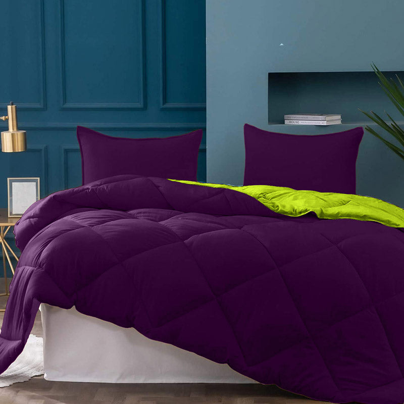 Buy Wide Checkered Comforter- Green & Purple Comforters & AC Quilts from Vaaree