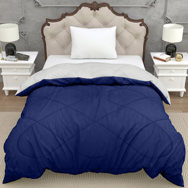 Buy Nihara Reversible Comforter - Blue & Ivory Comforters & AC Quilts from Vaaree