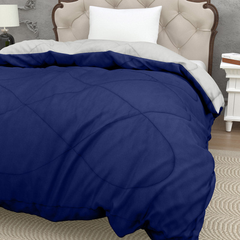 Buy Nihara Reversible Comforter - Blue & Ivory Comforters & AC Quilts from Vaaree