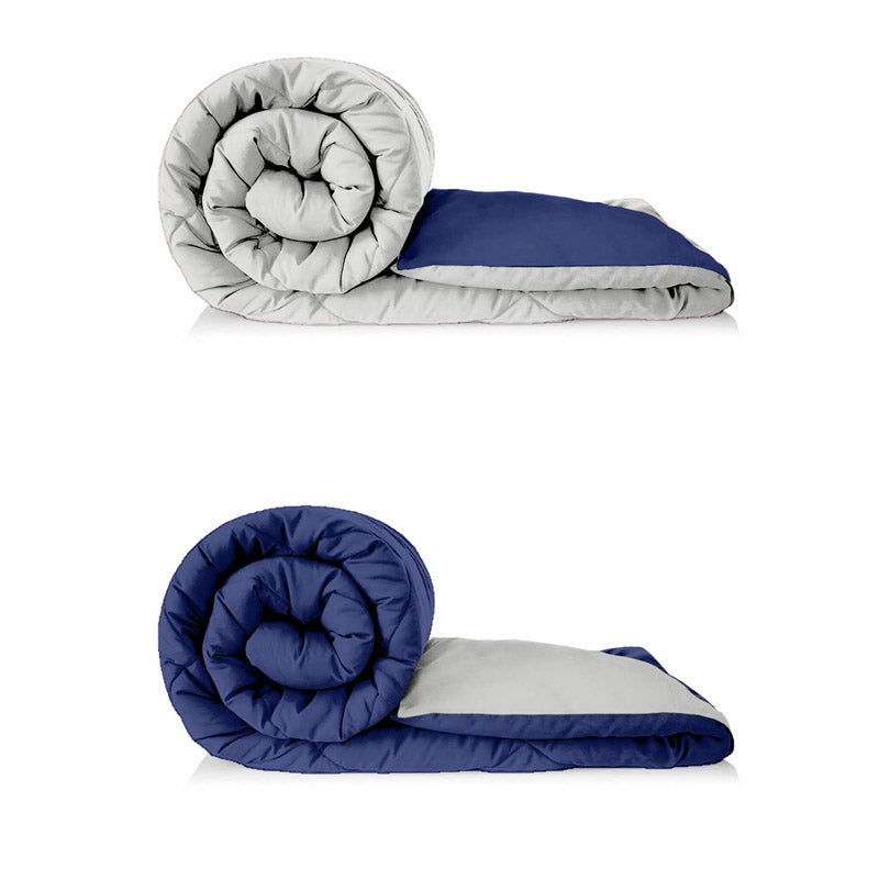 Buy Nihara Reversible Comforter - Blue & Ivory Comforters & AC Quilts from Vaaree