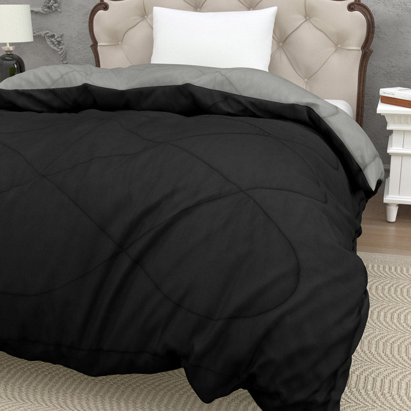 Buy Nihara Reversible Comforter - Black & Grey Comforters & AC Quilts from Vaaree