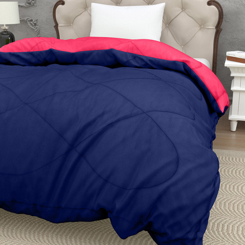 Buy Nihara Reversible Comforter - Dark Blue & Pink Comforters & AC Quilts from Vaaree