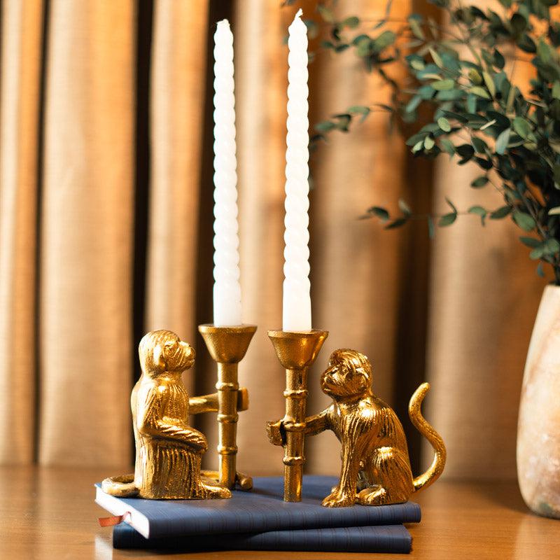 Buy Monkey Guard Candle Holder - Set Of Two Candle Holders from Vaaree