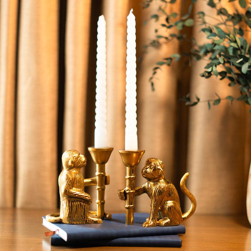 Buy Monkey Guard Candle Holder - Set Of Two Candle Holders from Vaaree