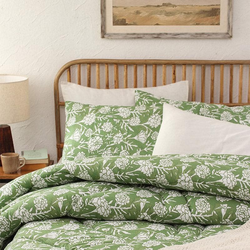 Buy Blossom Breeze Comforter - Green Comforters & AC Quilts from Vaaree