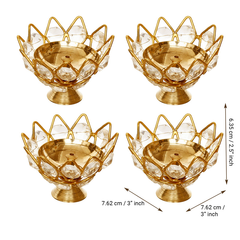 Buy Kamala Crystal Festive Diya - Set Of Six Diyas from Vaaree