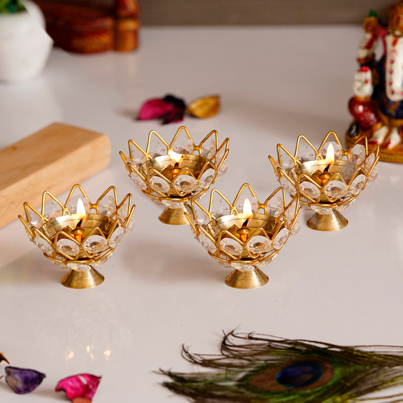 Buy Kamala Crystal Festive Diya - Set Of Six Diyas from Vaaree