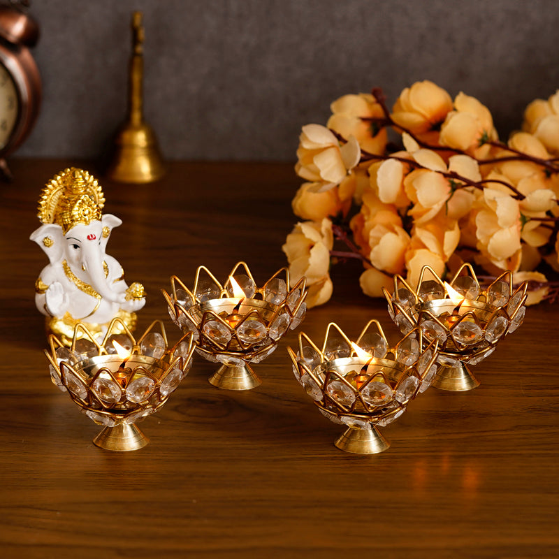 Buy Kamala Crystal Festive Diya - Set Of Six Diyas from Vaaree