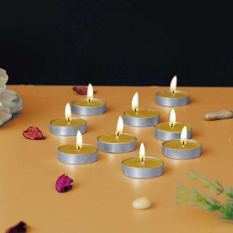 Buy Sepova Lemon Scented Tealight Candle - Set Of Ten Candles from Vaaree