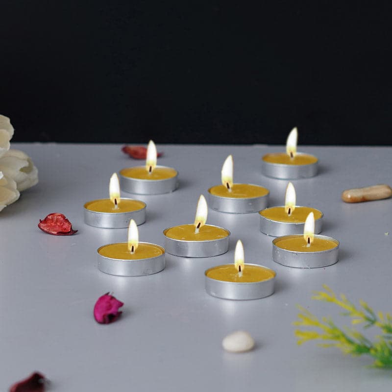 Buy Sepova Lemon Scented Tealight Candle - Set Of Ten Candles from Vaaree