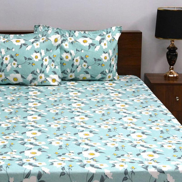 Bedsheets - Leena Floral Bedsheet - Blue