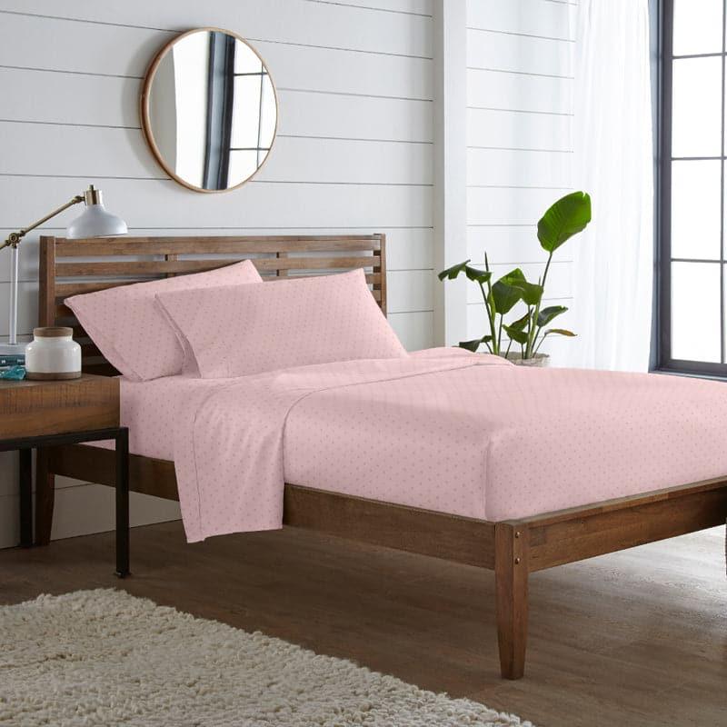 Buy Azva Swiss Dot Bedsheet - Rose Bedsheets from Vaaree