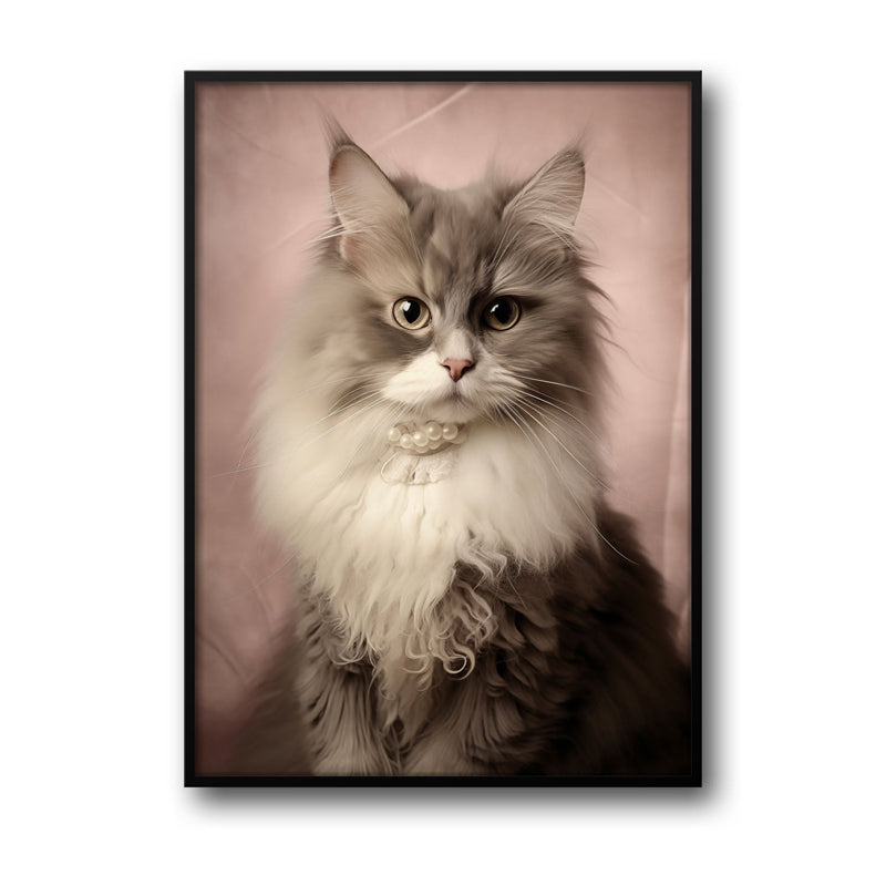 Wall Art & Paintings - Cat Portrait Wall Art - Black Frame