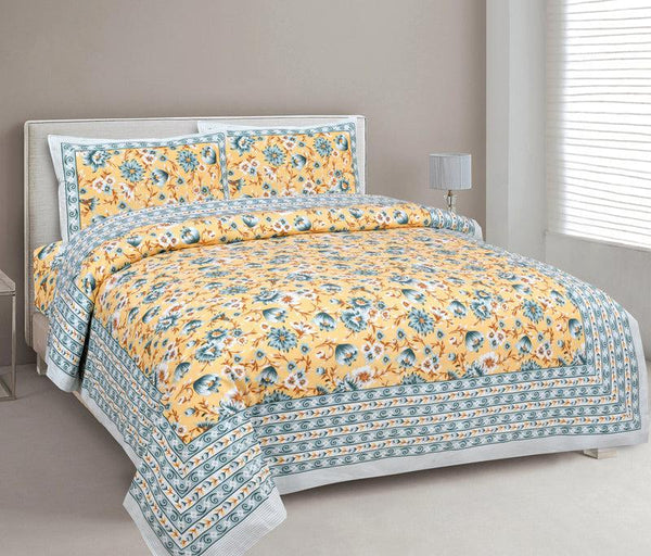 Buy Sarva Floral Bedsheet - Yellow Bedsheets from Vaaree