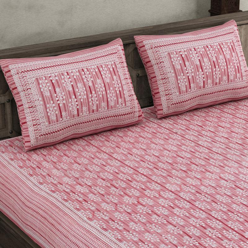 Buy Mezuu Printed Bedsheet - Pink Bedsheets from Vaaree