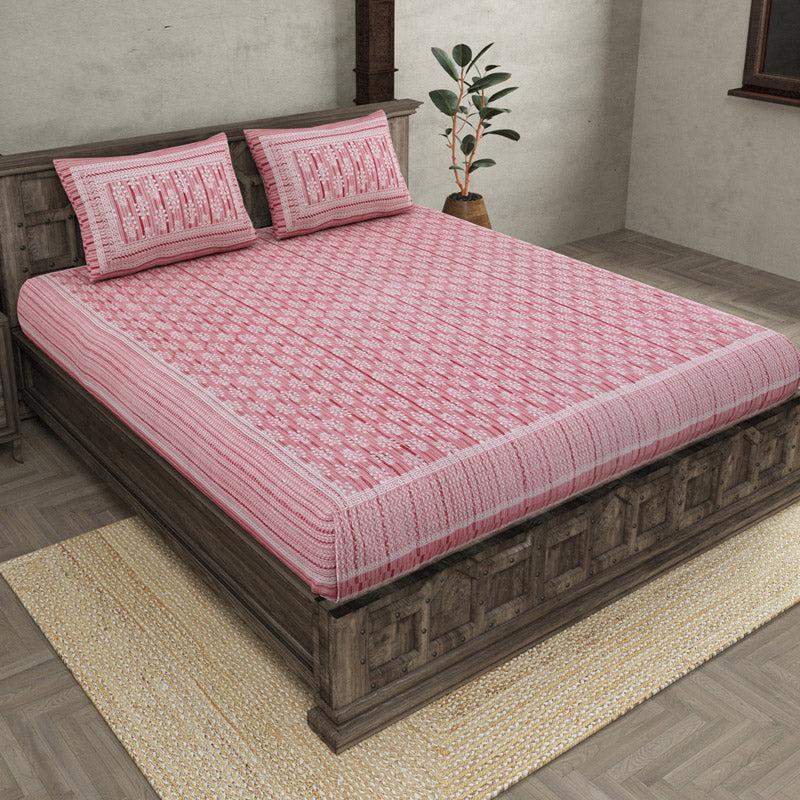 Buy Mezuu Printed Bedsheet - Pink Bedsheets from Vaaree