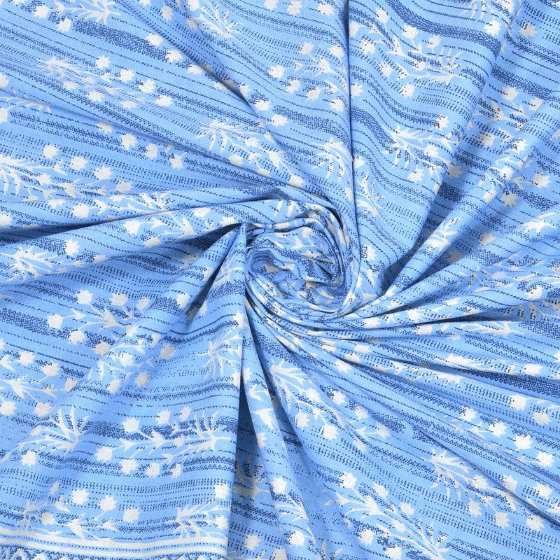 Buy Mezuu Printed Bedsheet - Blue Bedsheets from Vaaree