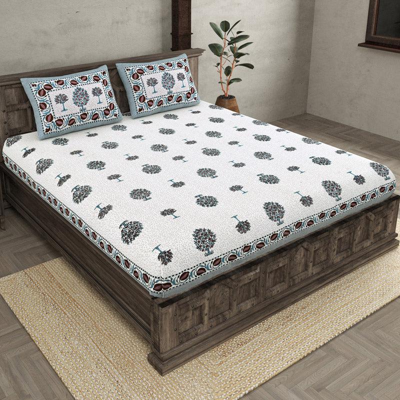 Buy Yaamin Printed Bedsheet - Grey Bedsheets from Vaaree