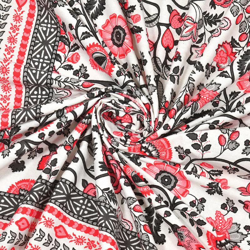 Buy Jaavi Printed Bedsheet - Red Bedsheets from Vaaree